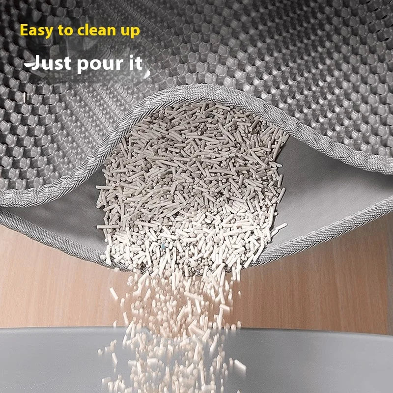 Emptying trapped litter from the TidyTrap mat